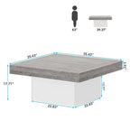 Table basse carrée LED multicolore – Style rustique de ferme, pour 1 à 4 personnes