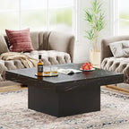 Table basse carrée LED multicolore – Style rustique de ferme, pour 1 à 4 personnes