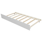 Lit plateforme double en pin massif gris/blanc avec lit gigogne – Style moderne, pour 1 à 2 personnes