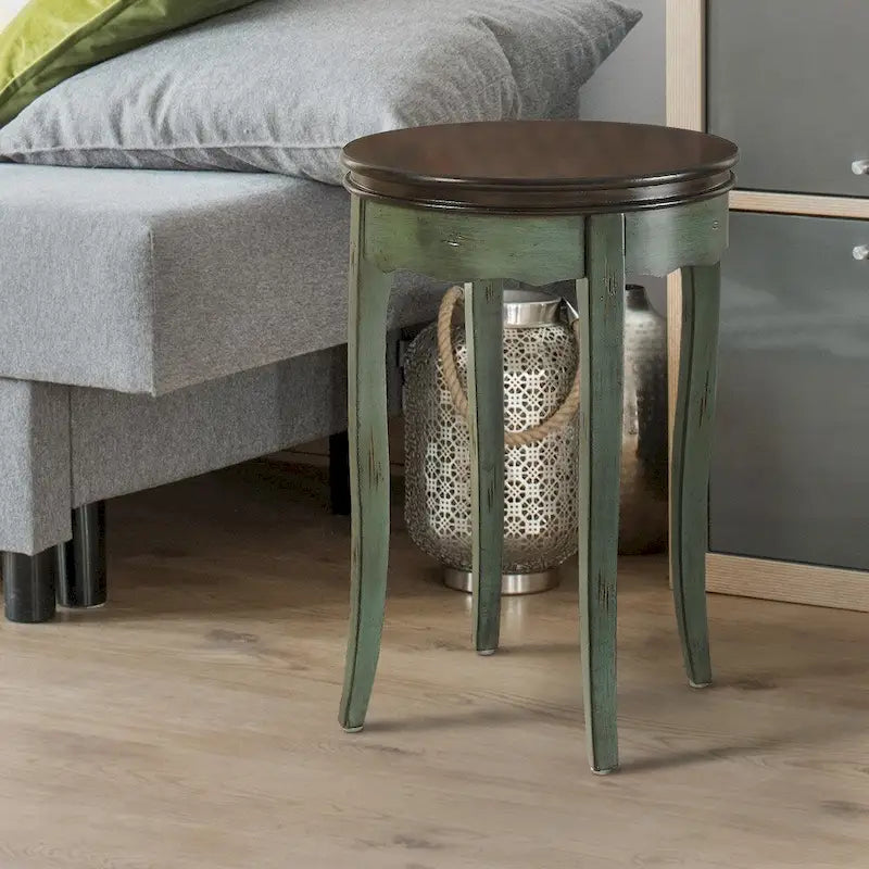 Table d'appoint ronde de transition (blanc/vert/rouge) pour 1 personne