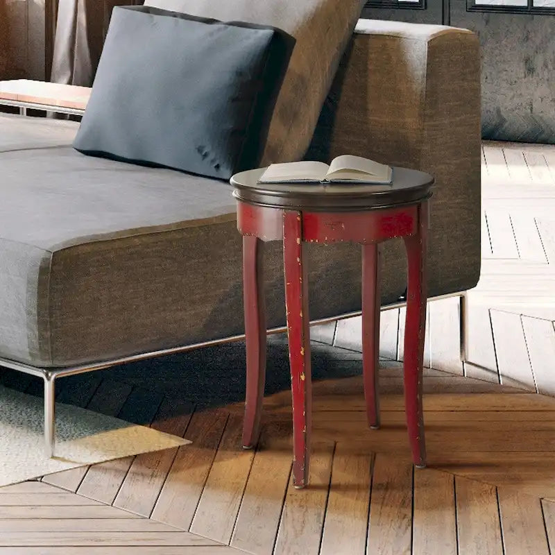 Table d'appoint ronde de transition (blanc/vert/rouge) pour 1 personne