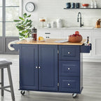 Chariot de cuisine à abattant 3 tiroirs Noir / Gris clair / Rouge / Blanc / Gris anthracite / Cerisier / Bleu indigo – Cadre en bois avec armoire, Unité simple