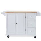 Chariot de cuisine à abattant 3 tiroirs Noir / Gris clair / Rouge / Blanc / Gris anthracite / Cerisier / Bleu indigo – Cadre en bois avec armoire, Unité simple