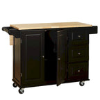 Chariot de cuisine à abattant 3 tiroirs Noir / Gris clair / Rouge / Blanc / Gris anthracite / Cerisier / Bleu indigo – Cadre en bois avec armoire, Unité simple