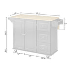 Chariot de cuisine à abattant 3 tiroirs Noir / Gris clair / Rouge / Blanc / Gris anthracite / Cerisier / Bleu indigo – Cadre en bois avec armoire, Unité simple