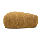 Pouf triangulaire arrondi jaune moutarde / havane – Style moderne, pour 1 à 2 personnes
