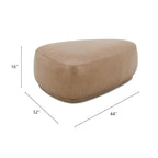 Pouf triangulaire arrondi jaune moutarde / havane – Style moderne, pour 1 à 2 personnes