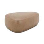 Pouf triangulaire arrondi jaune moutarde / havane – Style moderne, pour 1 à 2 personnes