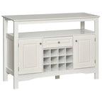 HOMCOM Modern Kitchen Buffet Bar Cabinet Storage with Drawer and 12-Bottle Wine Rack for Living Room - 45.75*15.75*32.5