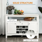 Buffet/bar de cuisine moderne expresso/blanc avec tiroir, 2 placards et casier à vin pour 12 bouteilles – Unité individuelle
