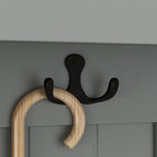 Porte-manteau 3-en-1 Blanc / Noir / Gris avec banc et rangement à chaussures – Style moderne, Utilisation familiale