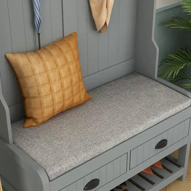 Porte-manteau 3-en-1 Blanc / Noir / Gris avec banc et rangement à chaussures – Style moderne, Utilisation familiale