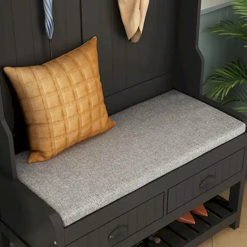 Porte-manteau 3-en-1 Blanc / Noir / Gris avec banc et rangement à chaussures – Style moderne, Utilisation familiale