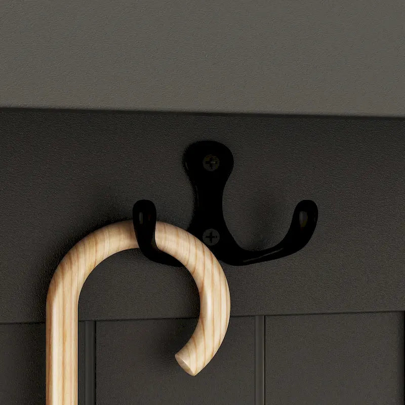 Porte-manteau 3-en-1 Blanc / Noir / Gris avec banc et rangement à chaussures – Style moderne, Utilisation familiale
