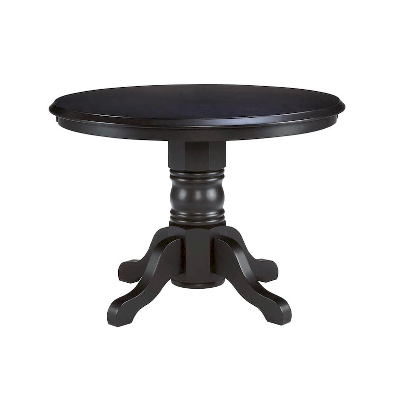 Table de salle à manger ronde sur pied – Multi / Blanc cassé / Noir – En bois massif, pouvant accueillir jusqu'à 4 personnes