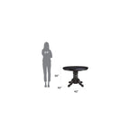 Table de salle à manger ronde sur pied – Multi / Blanc cassé / Noir – En bois massif, pouvant accueillir jusqu'à 4 personnes