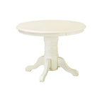Table de salle à manger ronde sur pied – Multi / Blanc cassé / Noir – En bois massif, pouvant accueillir jusqu'à 4 personnes