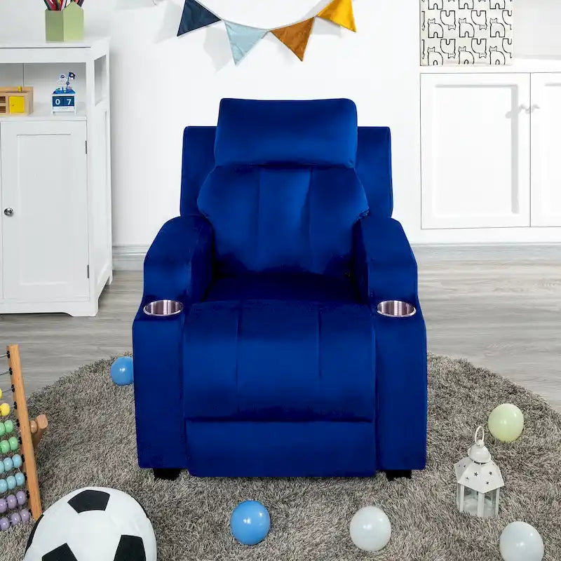 Fauteuil inclinable multicolore pour enfants avec repose-pieds et 2 porte-gobelets – Style ludique, pour 1 enfant