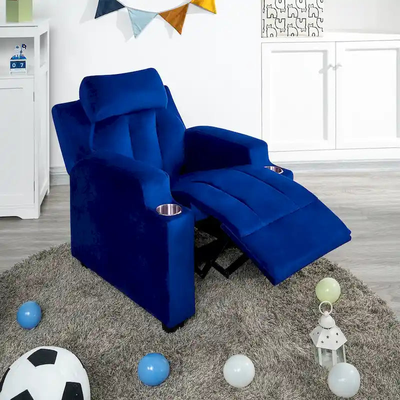 Fauteuil inclinable multicolore pour enfants avec repose-pieds et 2 porte-gobelets – Style ludique, pour 1 enfant