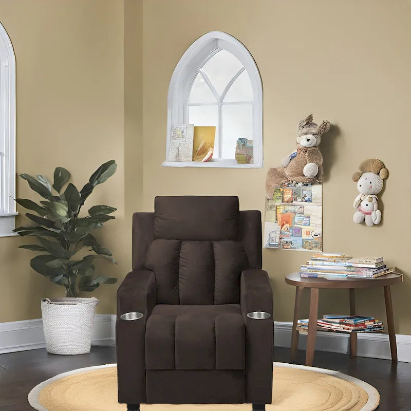 Fauteuil inclinable multicolore pour enfants avec repose-pieds et 2 porte-gobelets – Style ludique, pour 1 enfant