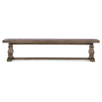 Banc de salle à manger en bois de pin recyclé marron vieilli avec piètement en tréteaux – 66" ou 83", Monoplace