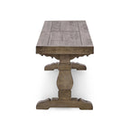 Banc de salle à manger en bois de pin recyclé marron vieilli avec piètement en tréteaux – 66" ou 83", Monoplace