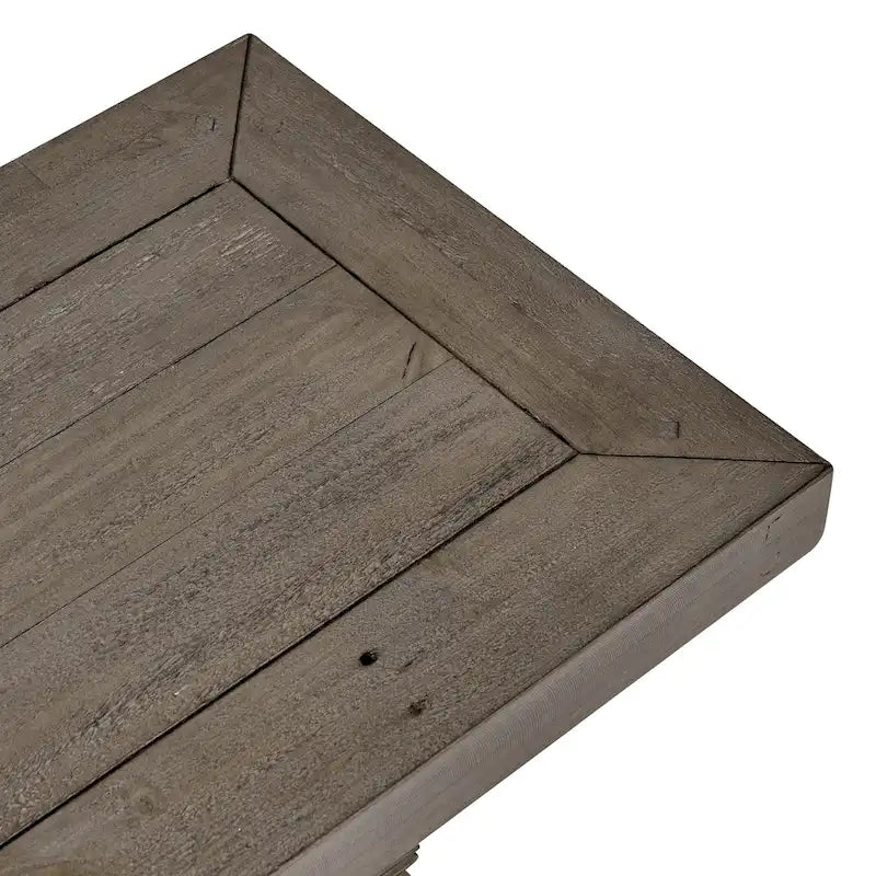 Banc de salle à manger en bois de pin recyclé marron vieilli avec piètement en tréteaux – 66" ou 83", Monoplace
