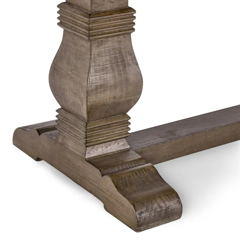 Banc de salle à manger en bois de pin recyclé marron vieilli avec piètement en tréteaux – 66" ou 83", Monoplace