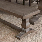 Banc de salle à manger en bois de pin recyclé marron vieilli avec piètement en tréteaux – 66" ou 83", Monoplace