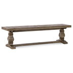 Banc de salle à manger en bois de pin recyclé marron vieilli avec piètement en tréteaux – 66" ou 83", Monoplace