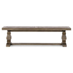 Banc de salle à manger en bois de pin recyclé marron vieilli avec piètement en tréteaux – 66" ou 83", Monoplace
