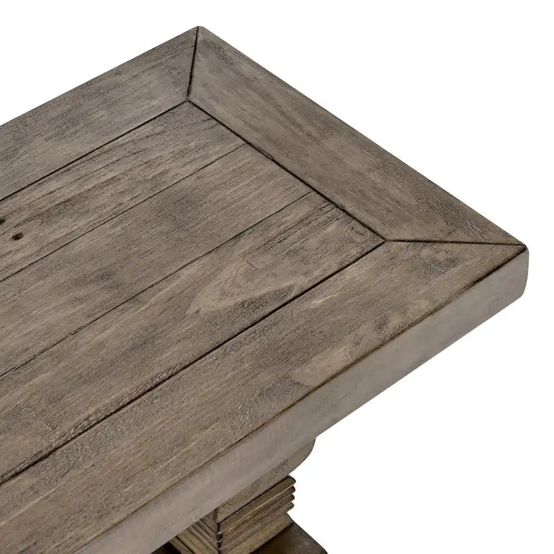 Banc de salle à manger en bois de pin recyclé marron vieilli avec piètement en tréteaux – 66" ou 83", Monoplace