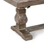 Banc de salle à manger en bois de pin recyclé marron vieilli avec piètement en tréteaux – 66" ou 83", Monoplace