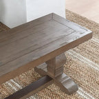 Banc de salle à manger en bois de pin recyclé marron vieilli avec piètement en tréteaux – 66" ou 83", Monoplace