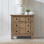 Table de chevet à 2 tiroirs Chêne vieilli/Grès – Style rustique américain, Usage unique