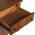 Table de chevet à 2 tiroirs Chêne vieilli/Grès – Style rustique américain, Usage unique