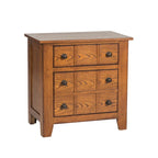 Table de chevet à 2 tiroirs Chêne vieilli/Grès – Style rustique américain, Usage unique