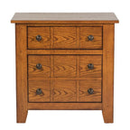 Table de chevet à 2 tiroirs Chêne vieilli/Grès – Style rustique américain, Usage unique