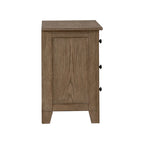 Table de chevet à 2 tiroirs Chêne vieilli/Grès – Style rustique américain, Usage unique