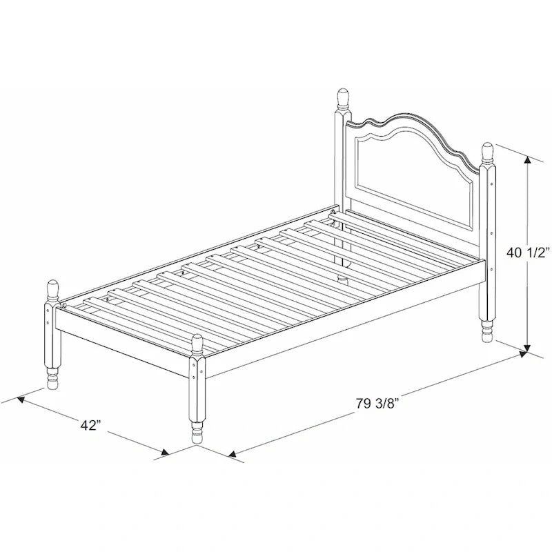 Lit plateforme double en pin massif miel / acajou / blanc / moka / java – Style classique, pour 1 personne