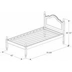 Lit plateforme double en pin massif miel / acajou / blanc / moka / java – Style classique, pour 1 personne