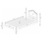 Lit plateforme double en pin massif miel / acajou / blanc / moka / java – Style classique, pour 1 personne