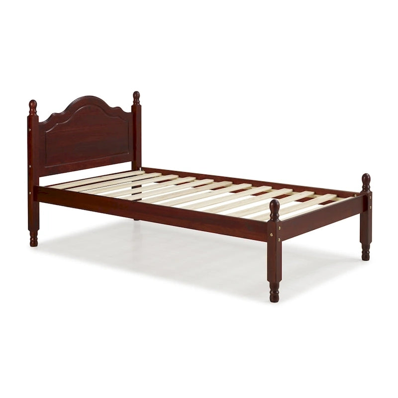 Lit plateforme double en pin massif miel / acajou / blanc / moka / java – Style classique, pour 1 personne