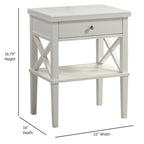 Table de chevet à 1 tiroir avec étagère ouverte Blanc / Noir / Gris / Bleu / Vert – Style transitionnel, usage unique