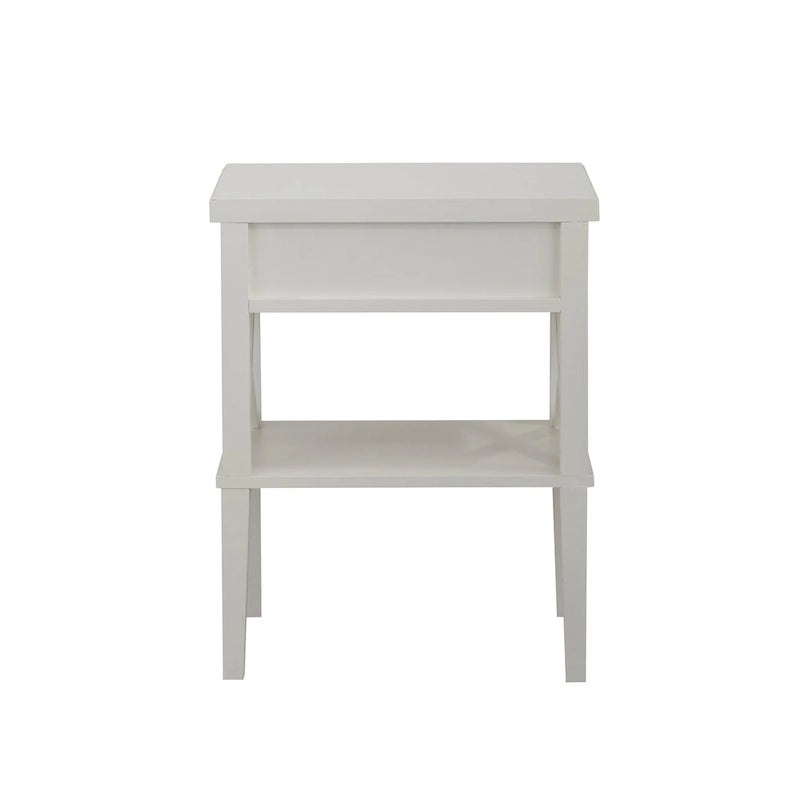 Table de chevet à 1 tiroir avec étagère ouverte Blanc / Noir / Gris / Bleu / Vert – Style transitionnel, usage unique