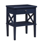 Table de chevet à 1 tiroir avec étagère ouverte Blanc / Noir / Gris / Bleu / Vert – Style transitionnel, usage unique