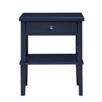 Table de chevet à 1 tiroir avec étagère ouverte Blanc / Noir / Gris / Bleu / Vert – Style transitionnel, usage unique