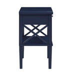 Table de chevet à 1 tiroir avec étagère ouverte Blanc / Noir / Gris / Bleu / Vert – Style transitionnel, usage unique
