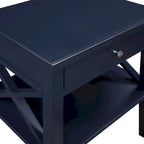Table de chevet à 1 tiroir avec étagère ouverte Blanc / Noir / Gris / Bleu / Vert – Style transitionnel, usage unique