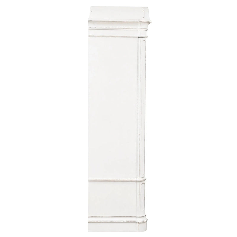 Armoire Blanche Antique avec Portes Enveloppantes et Étagères Réglables – Style Traditionnel Européen, Usage Familial